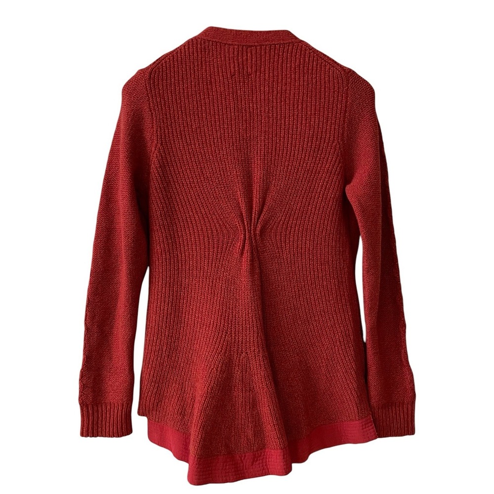 Anthropologie Far Away‎ From Close Pauline Cable Knit Cardigan Hi Lo Granny L - Picture 8 of 16